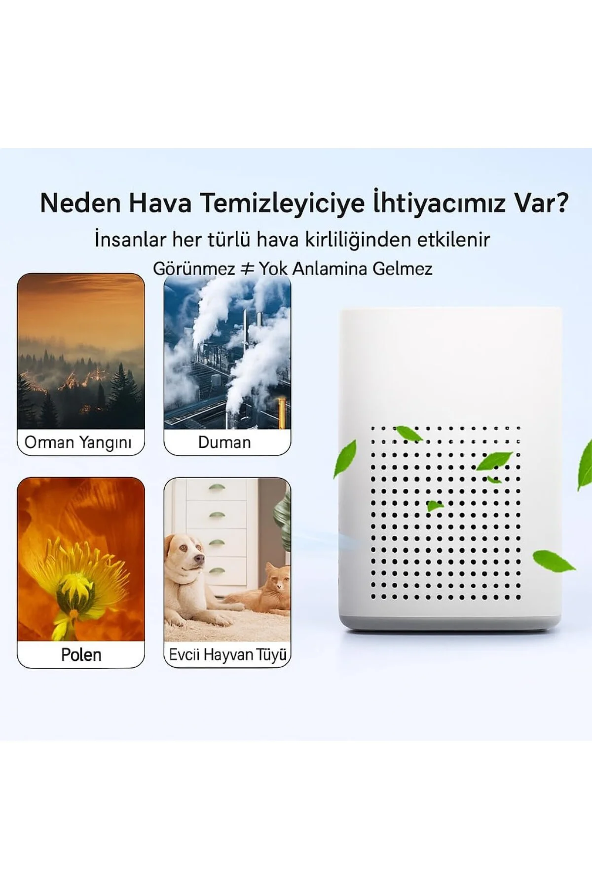 H13 HEPA Filtreli Hava Temizleyici, Aktif Karbon Filtreli, Sessiz H13 HEPA Filtreli Hava Temizleyici, Aktif Karbon Filtreli, Sessiz