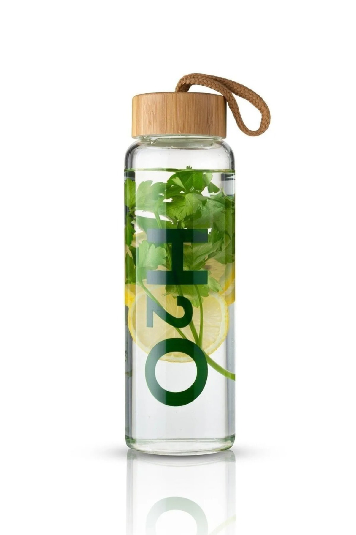 H2o Bambu Kapaklı Cam Matara 800ml