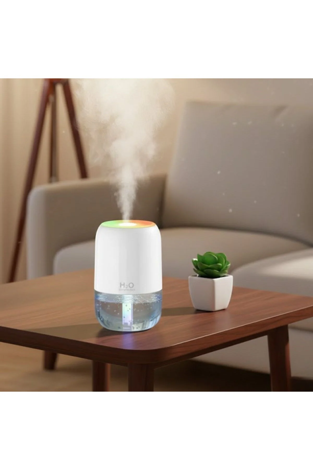 H2O Model Şeffaf Hazneli -Ultrasonik Soğuk Buhar Makinesi, LED Iş