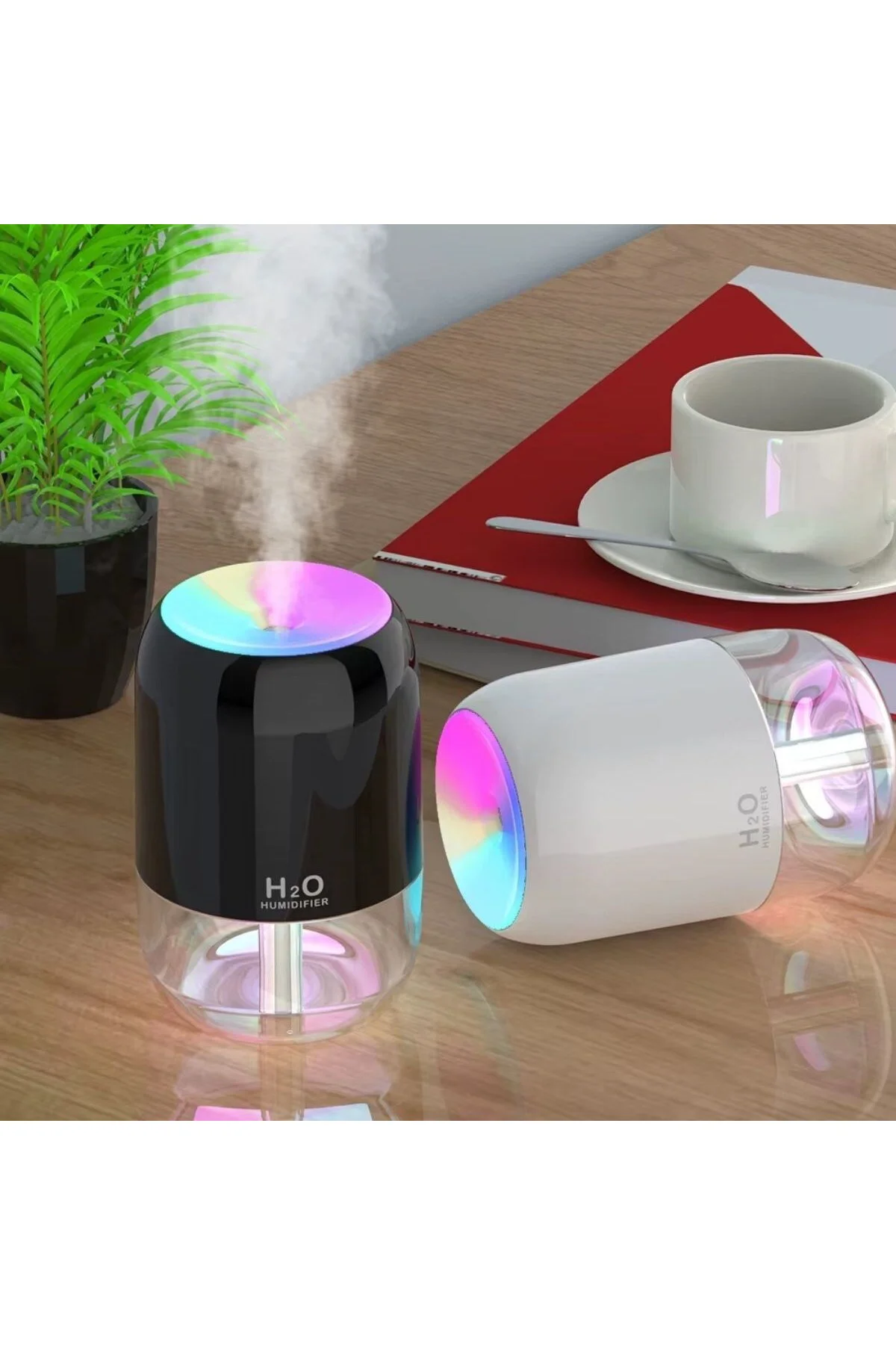 H2O Model Şeffaf Hazneli -Ultrasonik Soğuk Buhar Makinesi, LED Iş