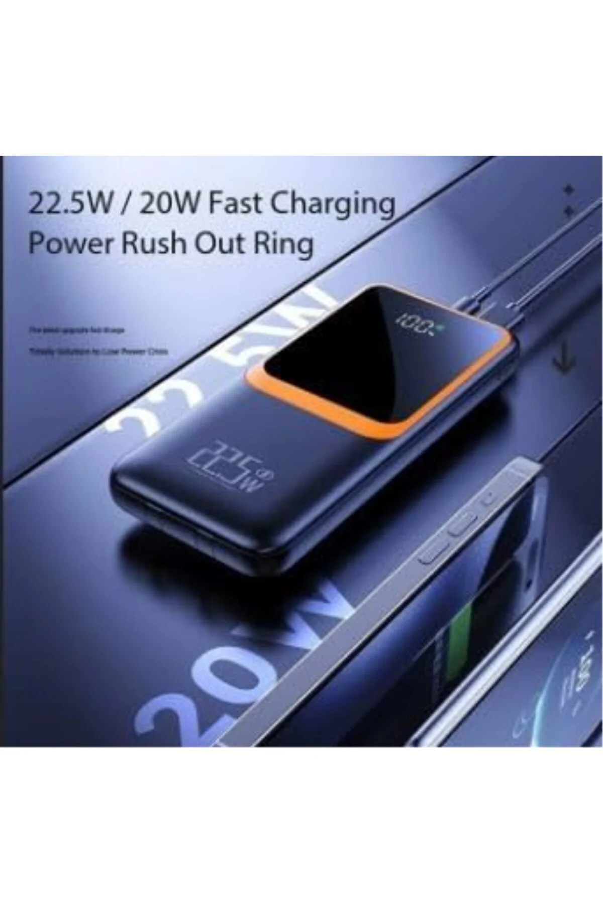 H31 20000 MH PD 20W ve USB 22.5W FAST HIZLI ŞARJ DAHİLİ TYPE C VE