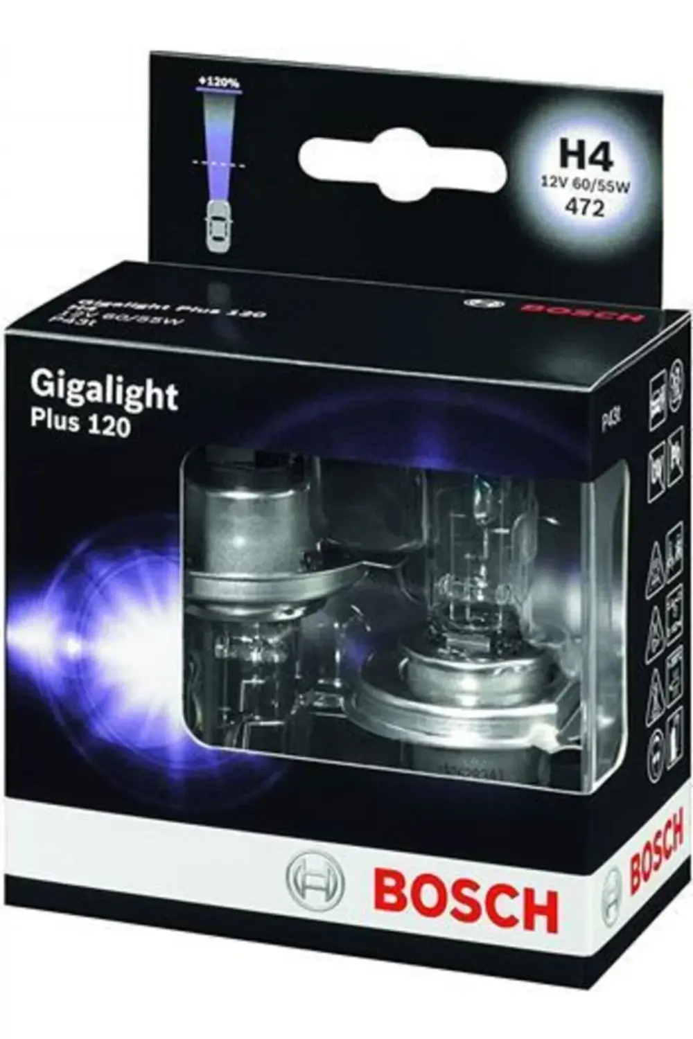 H4 Gigalight H4 Plus +120 Fazla Işık Far Ampul 2 Adet 1987301425