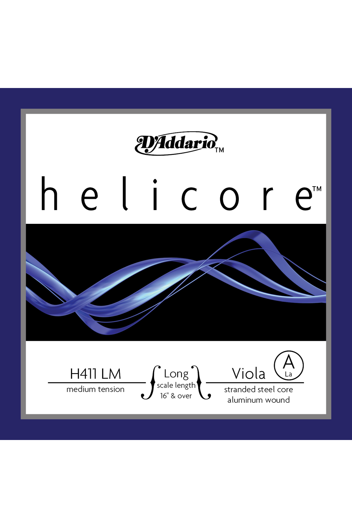 H411LM VIOLA TEK TEL, HELICORE, A-LA, LONG SCALE, MEDIUM Viola Te