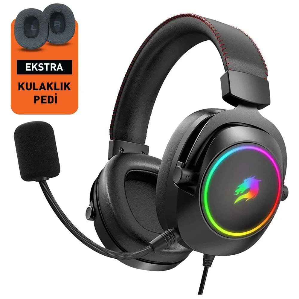 H44  RGB USB7.1 Siyah Profesyonel Oyuncu Kulaklığı Fiyatı, Yorumları ve Özellikleri