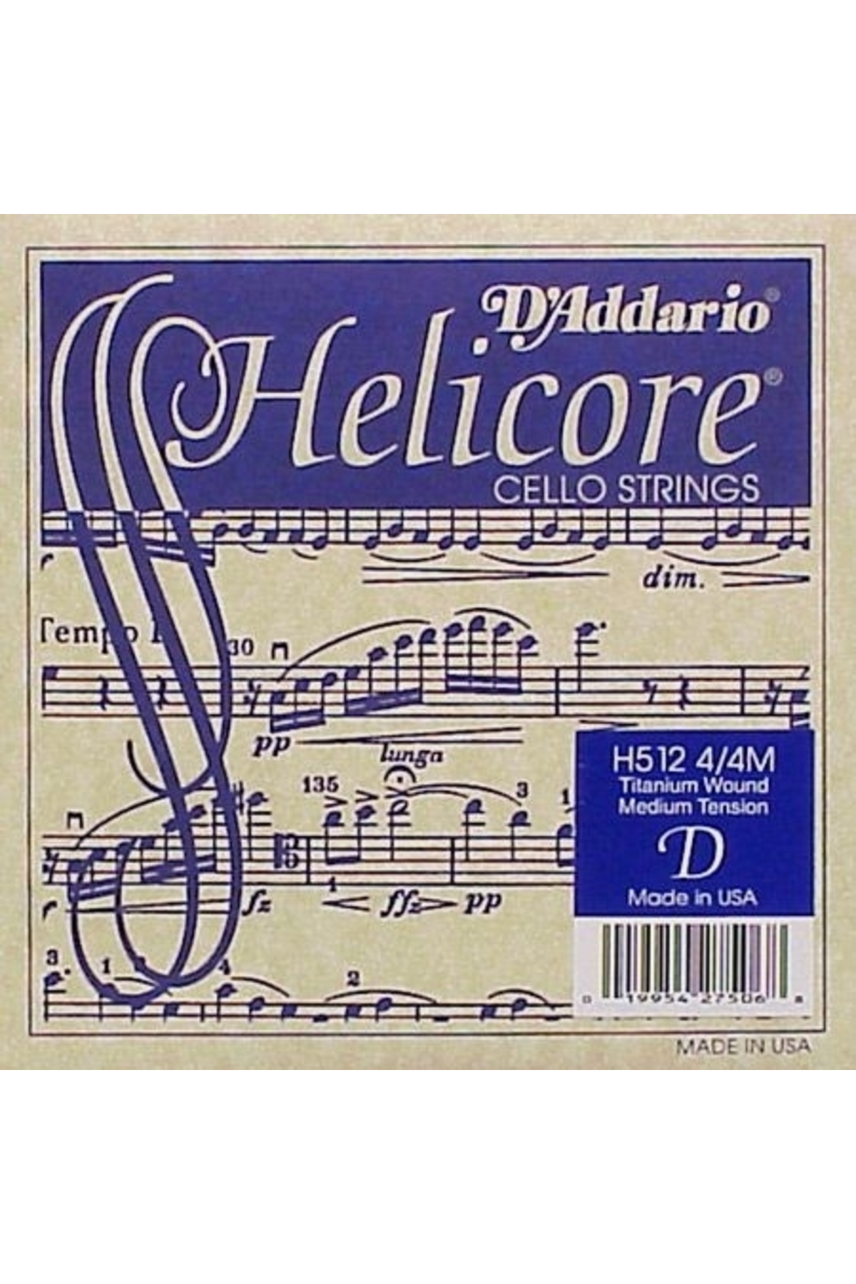 H512 CELLO TEK TEL, HELICORE, D-RE, LONG SCALE, MEDIUM Cello Tel 