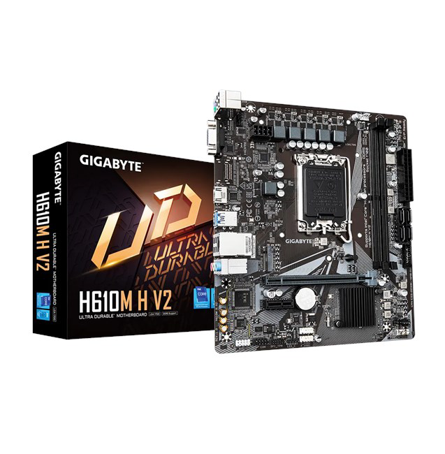 Gigabyte H610m H V2 Rev.1.0, 5600Mhz, 2Xddr5,  M.2, D-Sub, Hdmi, 12-13.Nes