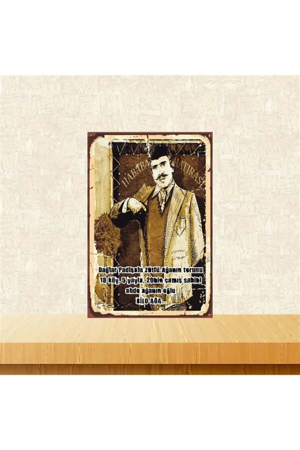 Hababam Hatırası Bilo Ağa 20-30 cm Retro Ahşap Poster