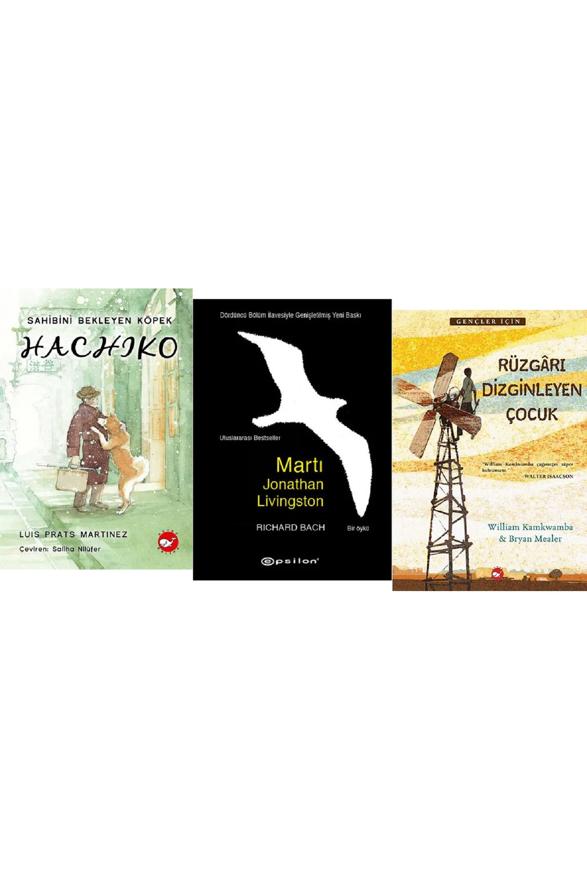 Hachiko + Martı + Rüzgarı Dizginleyen Çocuk / 3 Kitap Set Hachiko + Martı + Rüzgarı Dizginleyen Çocuk / 3 Kitap Set