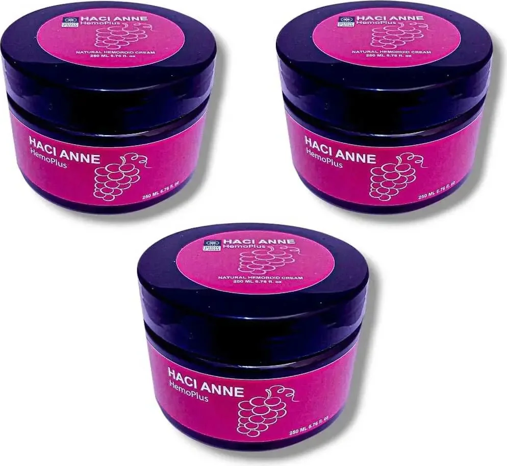 Hacı Anne Hemoplus Natural Krem 250 ml 3'lü Paket - Hemoroid Kremi