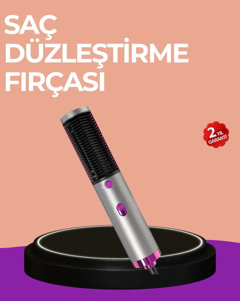 Hacim Veren ve Saç Elektriklenmesini Önleyen Sıcak Hava Fırçası