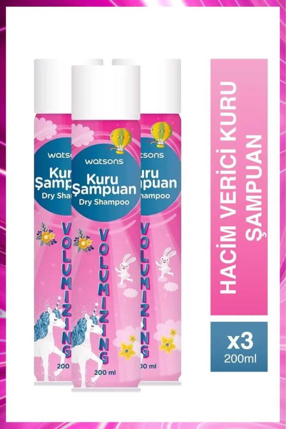 Hacim Verici Kuru Şampuan 200 Ml 3 Adet