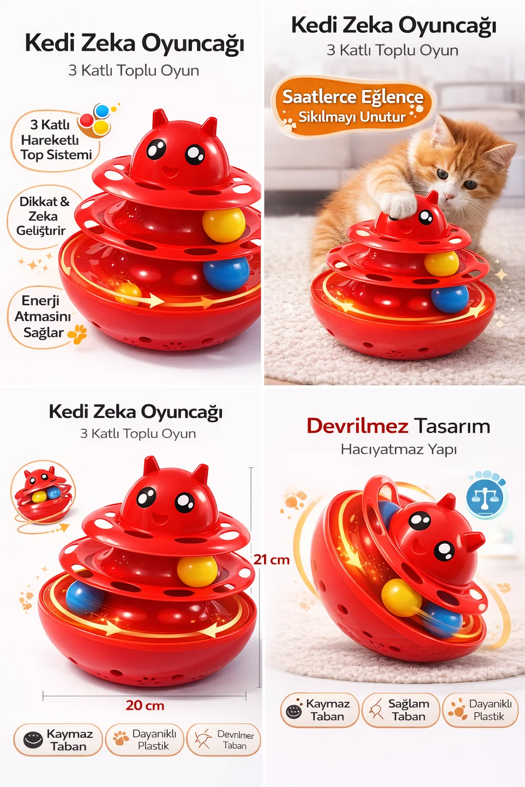 Hacıyatmaz Kedi Oyuncağı 3 Katlı Toplu Zeka Oyuncağı 20x21 cm – Devrilmez Interaktif Oyuncağı Hacıyatmaz Kedi Oyuncağı 3 Katlı Toplu Zeka Oyuncağı 20x21 cm – Devrilmez Interaktif Oyuncağı