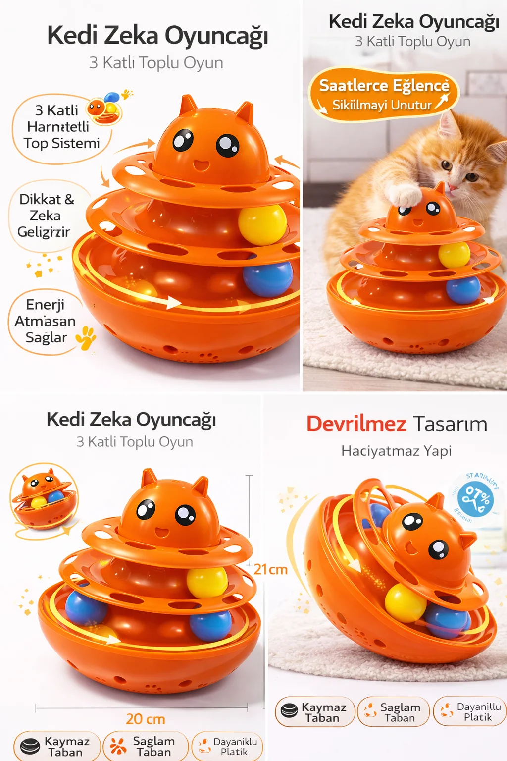 Hacıyatmaz Kedi Oyuncağı 3 Katlı Toplu Zeka Oyuncağı 20x21 cm – Devrilmez Interaktif Oyuncağı Hacıyatmaz Kedi Oyuncağı 3 Katlı Toplu Zeka Oyuncağı 20x21 cm – Devrilmez Interaktif Oyuncağı