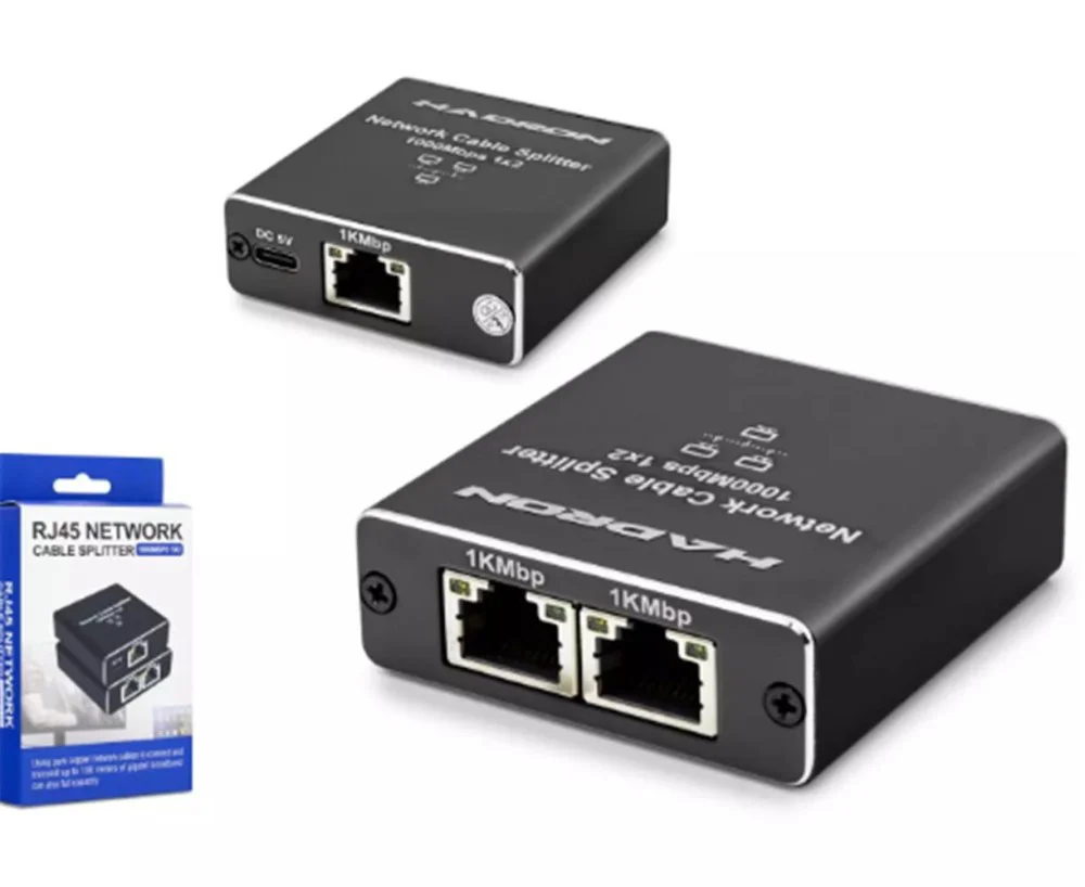 Hadron Hdx1347 100mt Network Splitter Gigabit Rj45 1000Mbps 1-In 