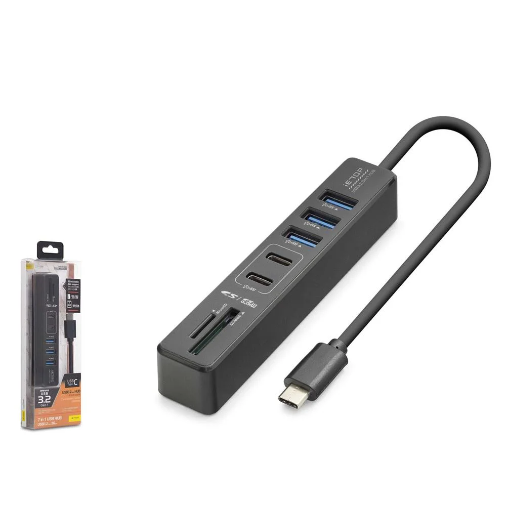 Hadron HDX7061 İetop Type-C Hub 5Gbps 2x Usb-C 3.2+3x Usb-A 3.2+S