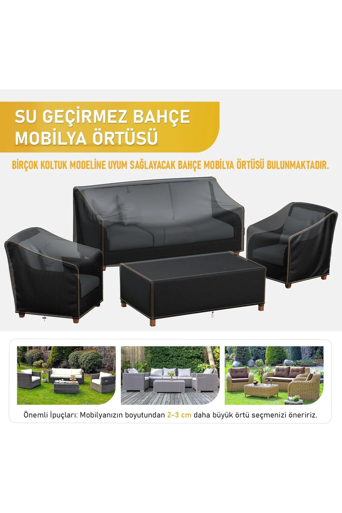 Haegs Tek Kişilik Bahçe Koltuk Örtüsü, Koruma Kılıfı, Su Geçirmez Açık Hava Bahçe Mobil
