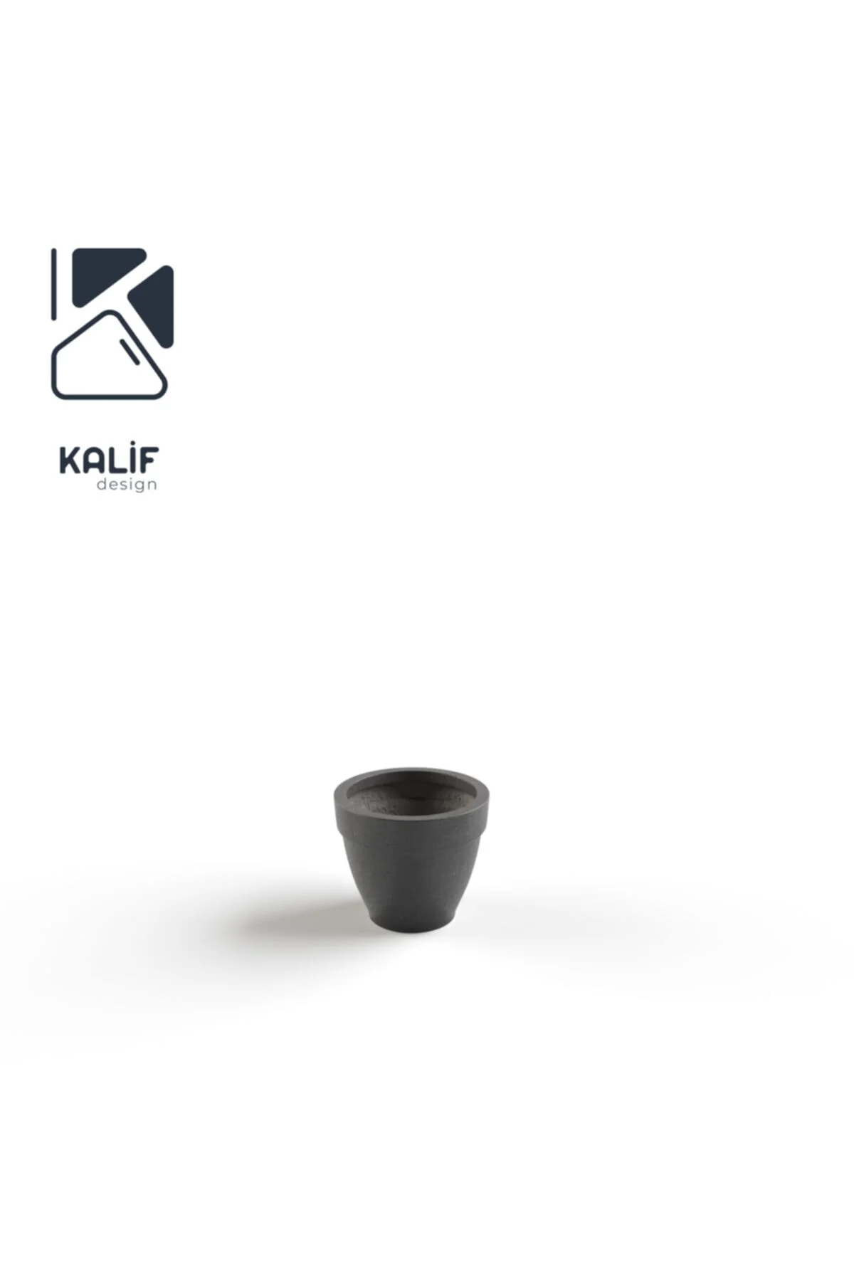 Hafif Beton Saksı (terrazo) Terra (xxs) 19x15 Siyah