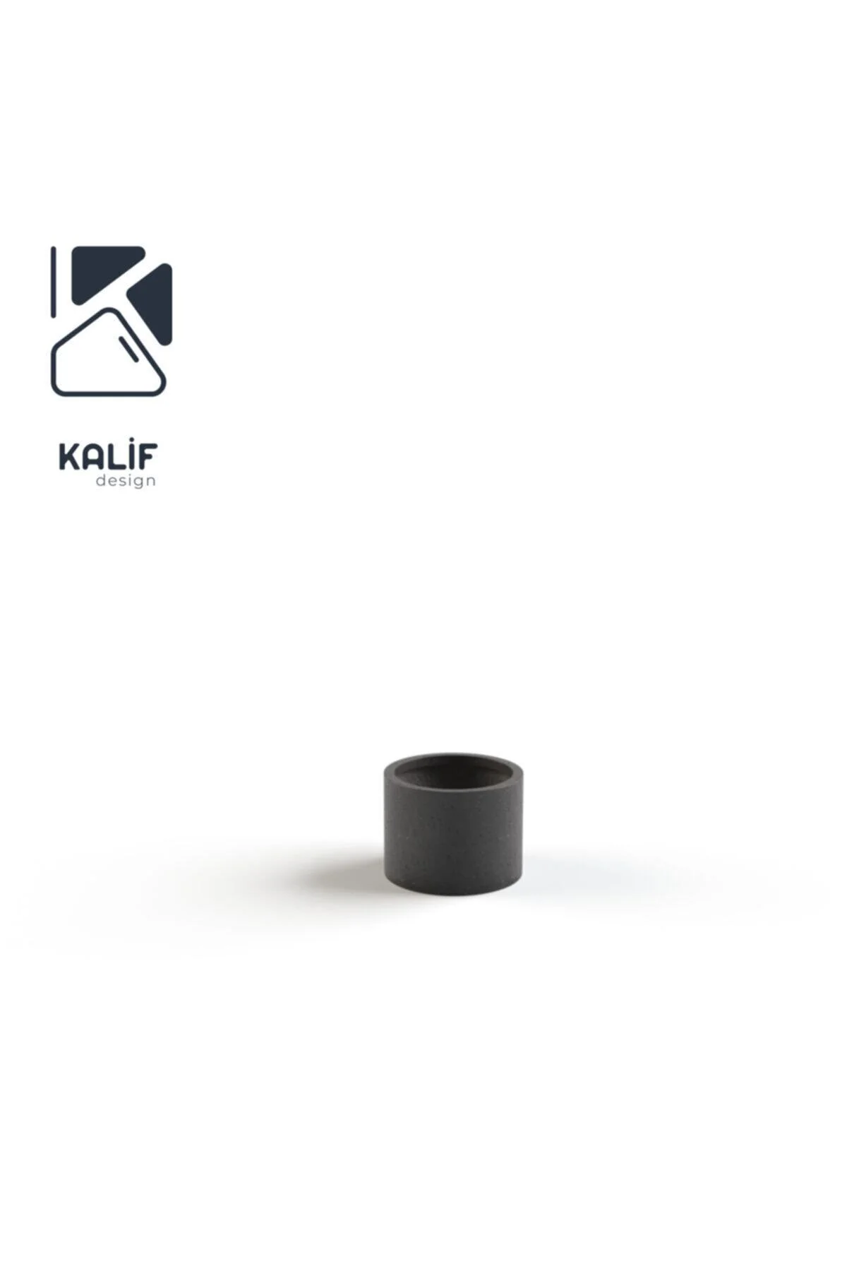 Hafif Beton Saksı (terrazo) Cylinder 20x15 Siyah