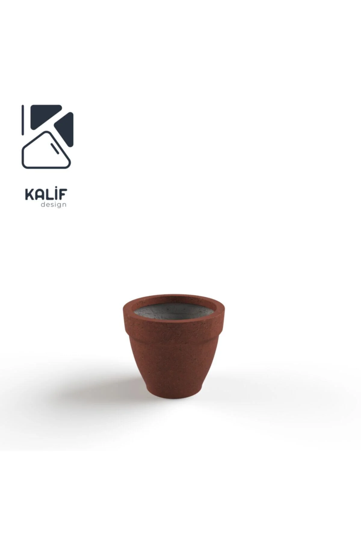 Hafif Beton Saksı (terrazo) Terra (s) 28x24 Kırmızı