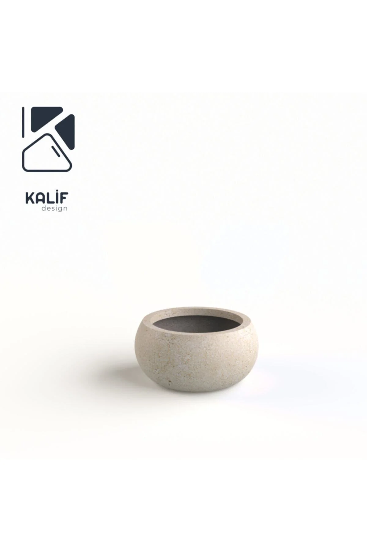 Hafif Beton Saksı (terrazo) Pan (m) 36x20 Krem