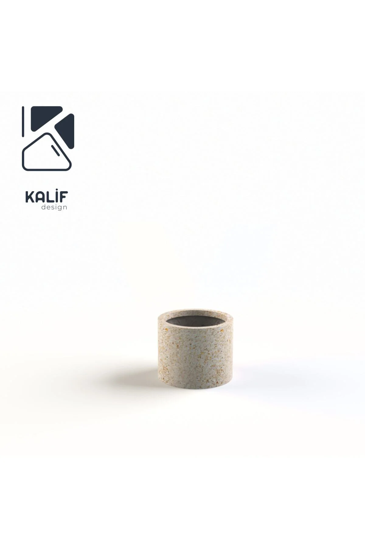 Hafif Beton Saksı (terrazo) Cylinder 25x20 Krem