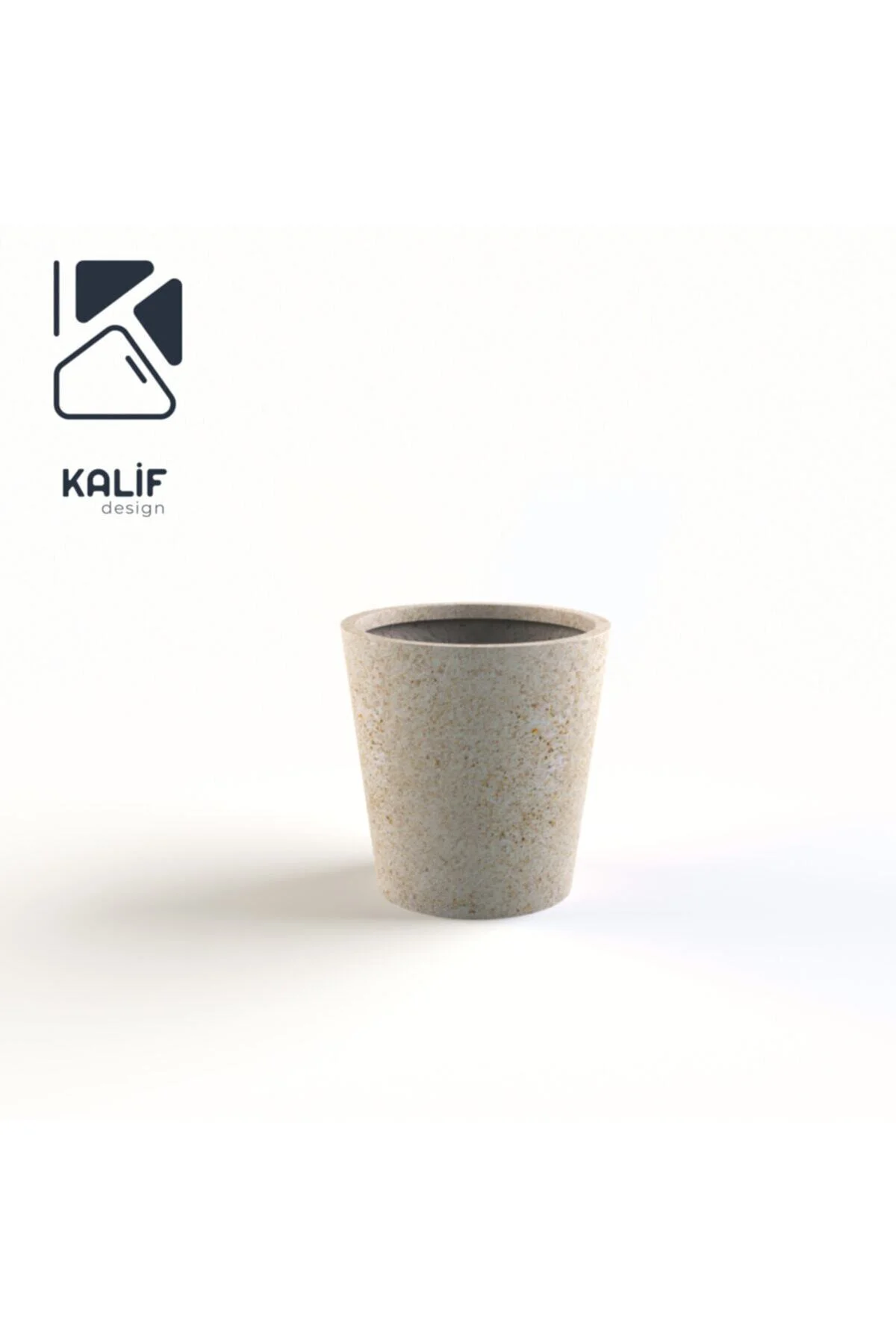 Hafif Beton Saksı (terrazo) Flora (s) 42x45 Krem
