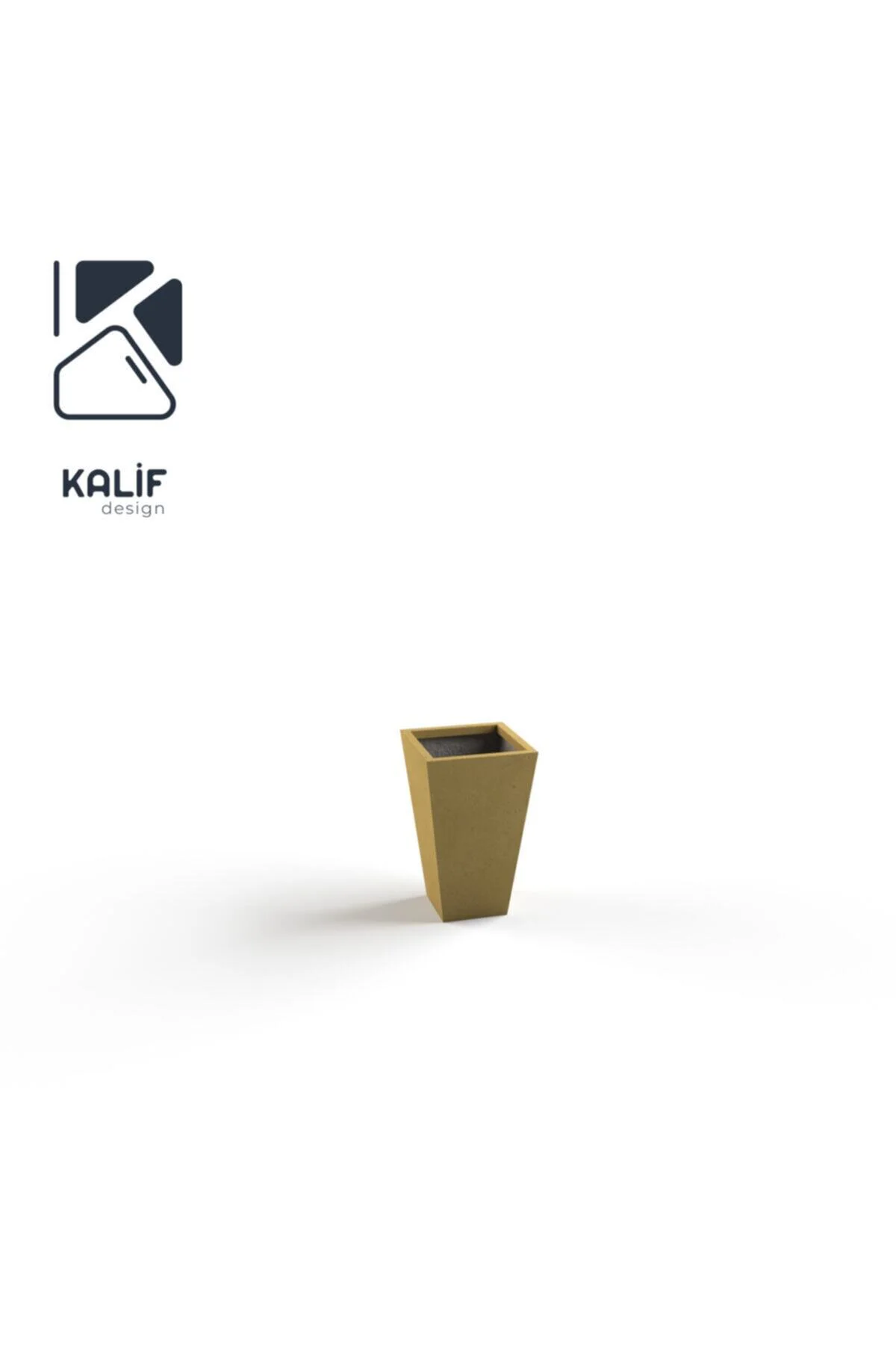 Hafif Beton Saksı (terrazo) Tapio (xs) 25x25x40 Sarı