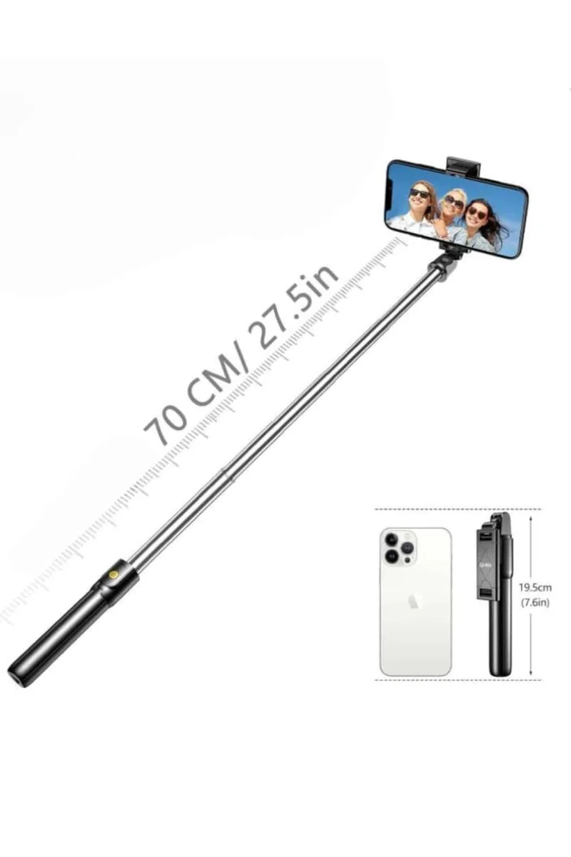 Hafif Manyetik Tripod Selfie Sopa Bluetooth Kumandalı - 186mm