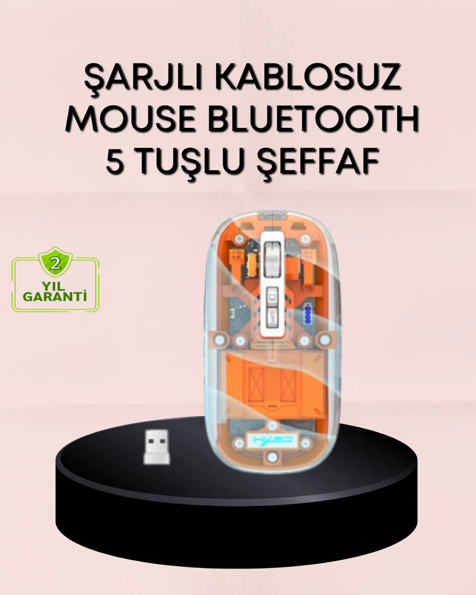 Hafif Taşınabilir Fare - 43g Otomatik Uyku Modlu ve 1600 DPI Optik Sensör