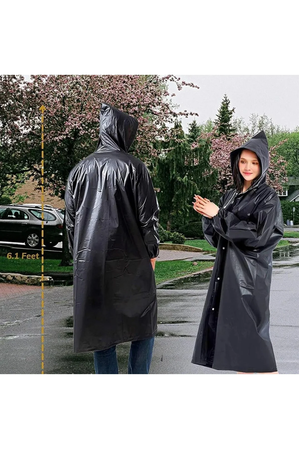 Hafif Taşınabilir Yağmurluk, Tekrar Kullanılabilir Unisex Yağmurl