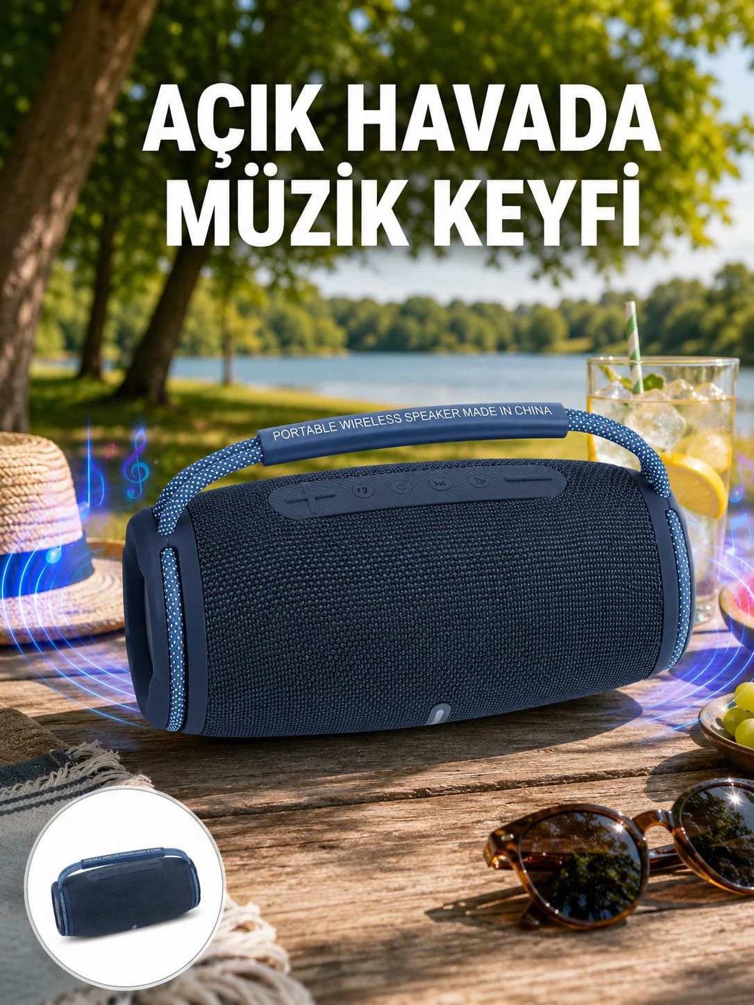 Hafif ve Dayanıklı Renkli Işıklı Taşınabilir Müzik Hoparlörü Yeni Nesil