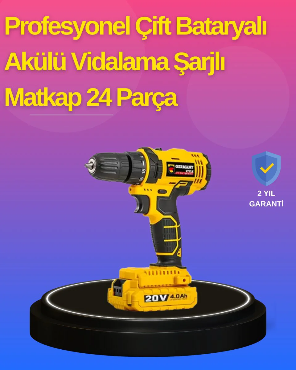 Hafif ve Ergonomik 12V Kablosuz Matkap - Hızlı Şarj ve Uzun Pil Ömrü