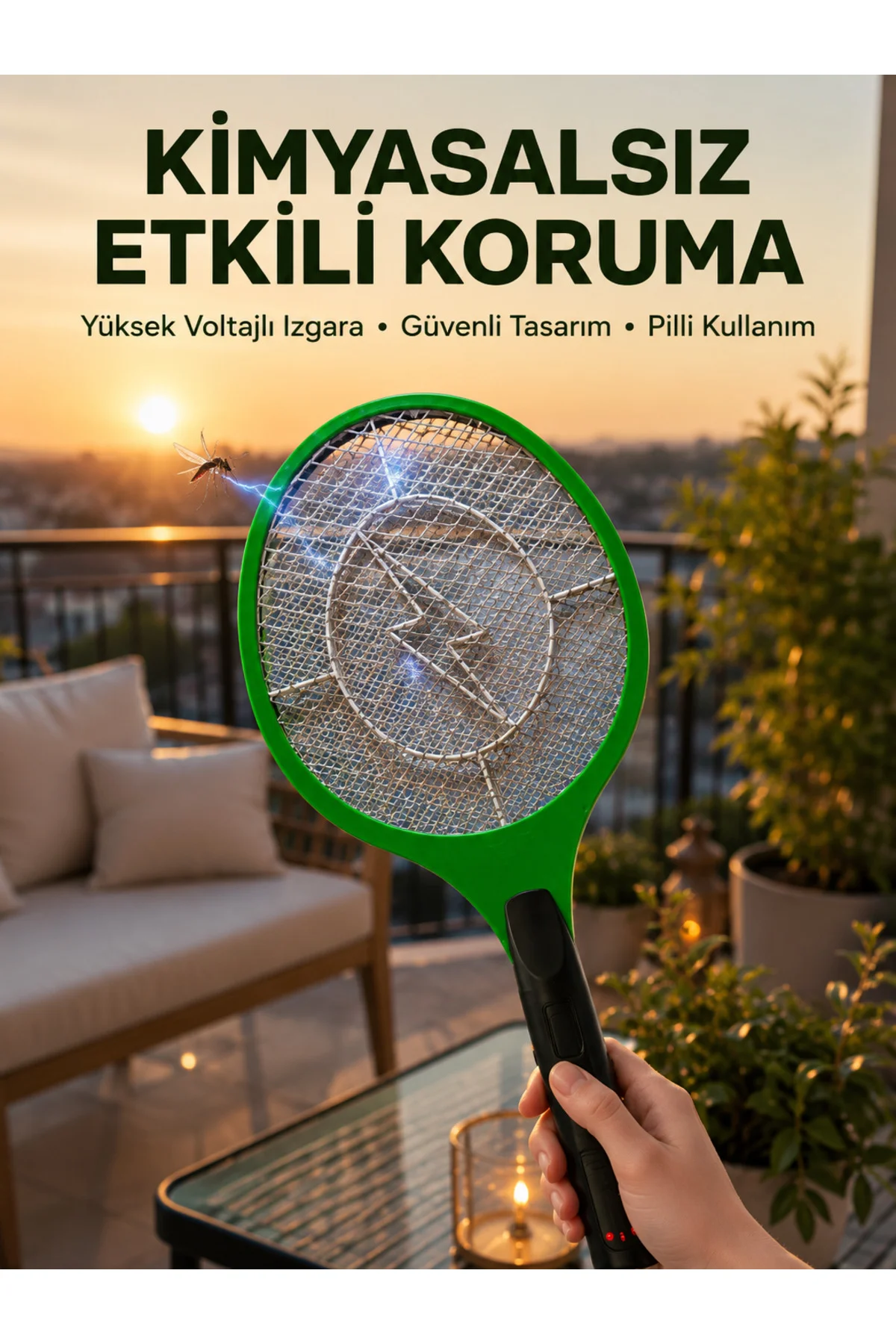 Hafif ve Ergonomik Elektronik Böcek Öldürücü – Güvenlik Koruması ile Pil Kontrollü Hafif ve Ergonomik Elektronik Böcek Öldürücü – Güvenlik Koruması ile Pil Kontrollü
