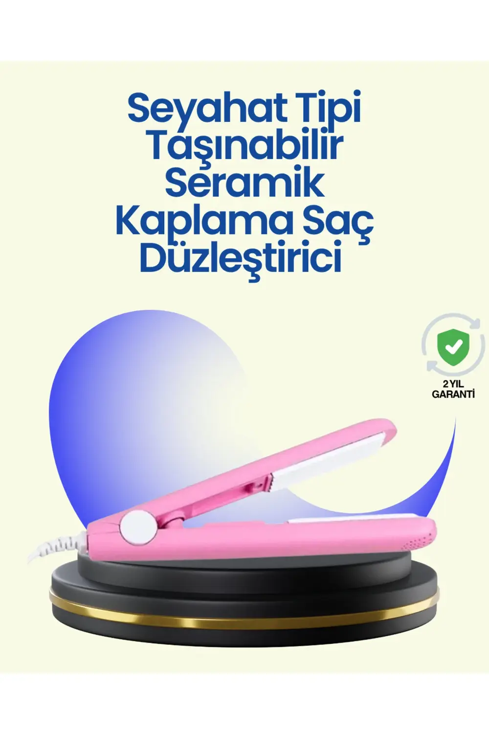 Hafif ve Taşınabilir Seramik Kısa Saç Maşası – Seyahate Uygun Erg