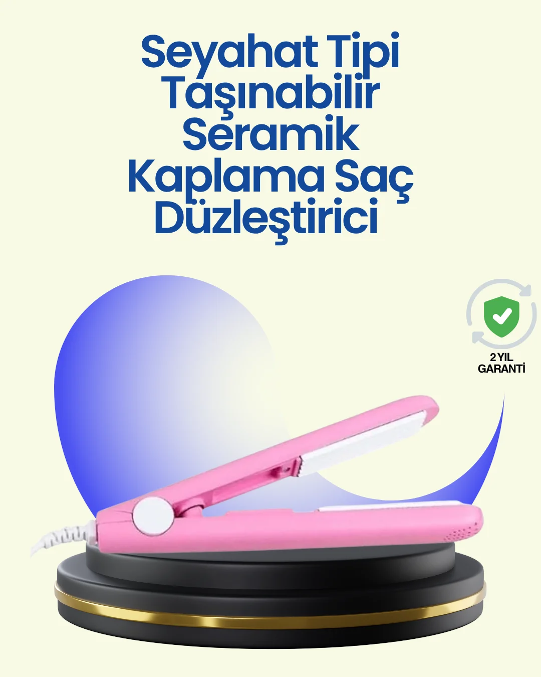Hafif ve Taşınabilir Seramik Kısa Saç Maşası – Seyahate Uygun Erg
