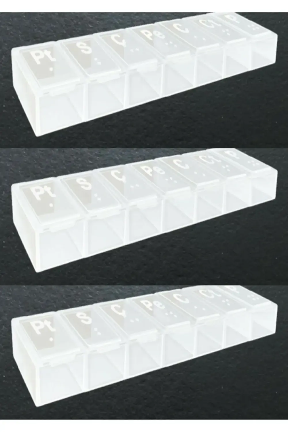 Haftalık Günlük Ilaç Saklama Kutusu Şeffaf - Hap Kabı 3 Adet