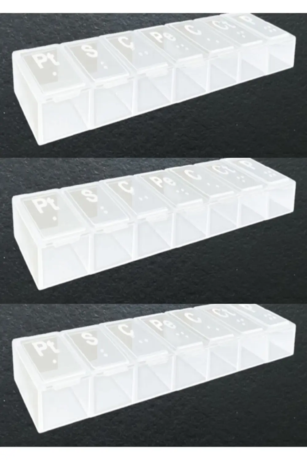 Haftalık Günlük Ilaç Saklama Kutusu Şeffaf - Hap Kabı 3 Adet