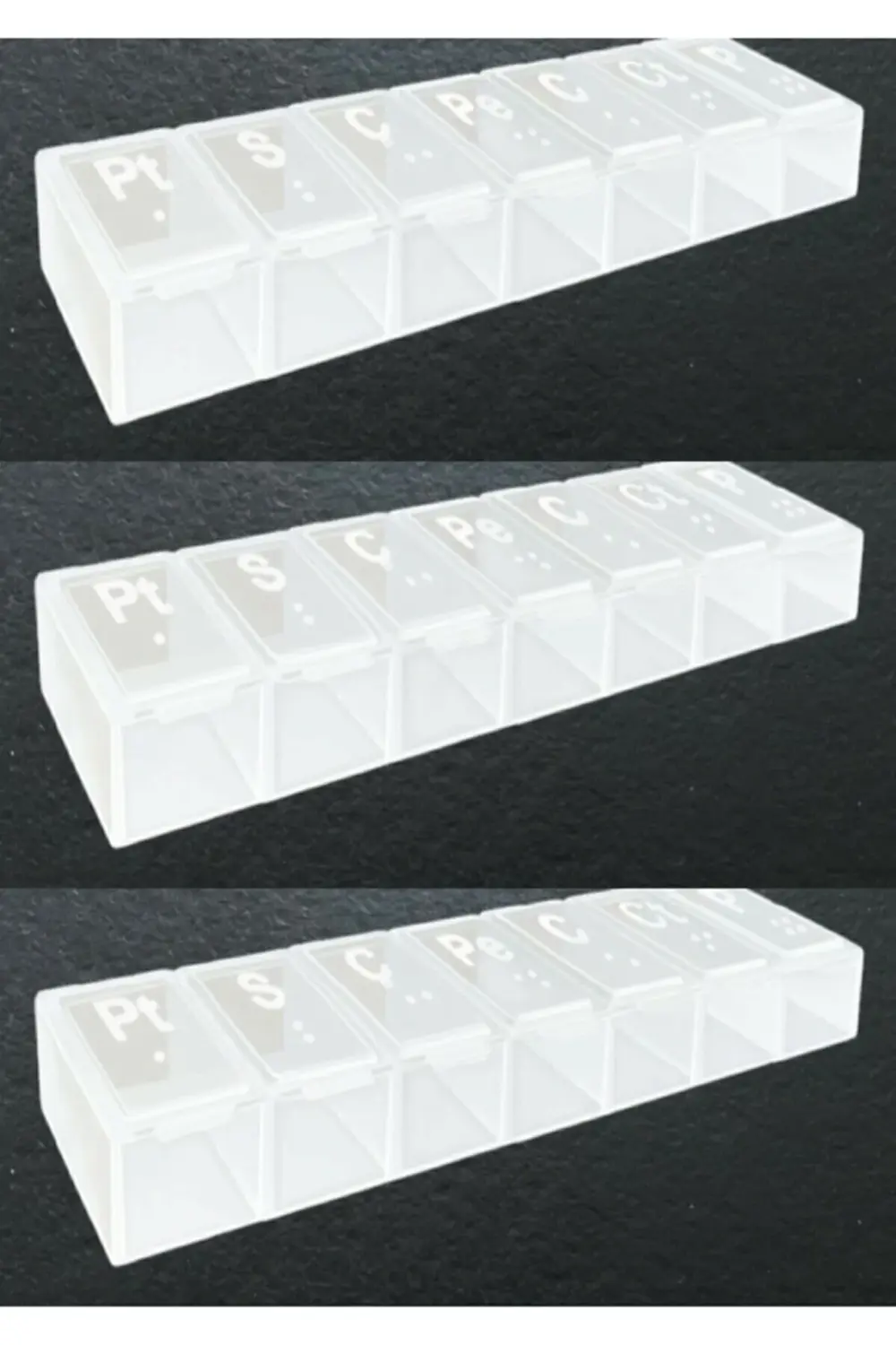 Haftalık Günlük Ilaç Saklama Kutusu Şeffaf - Hap Kabı 3 Adet