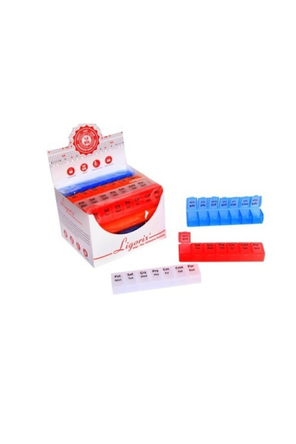 Ligorix Haftalık İlaç Hap-Saklama Kutusu 12 Adet 7 Bölmeli 12 Adet