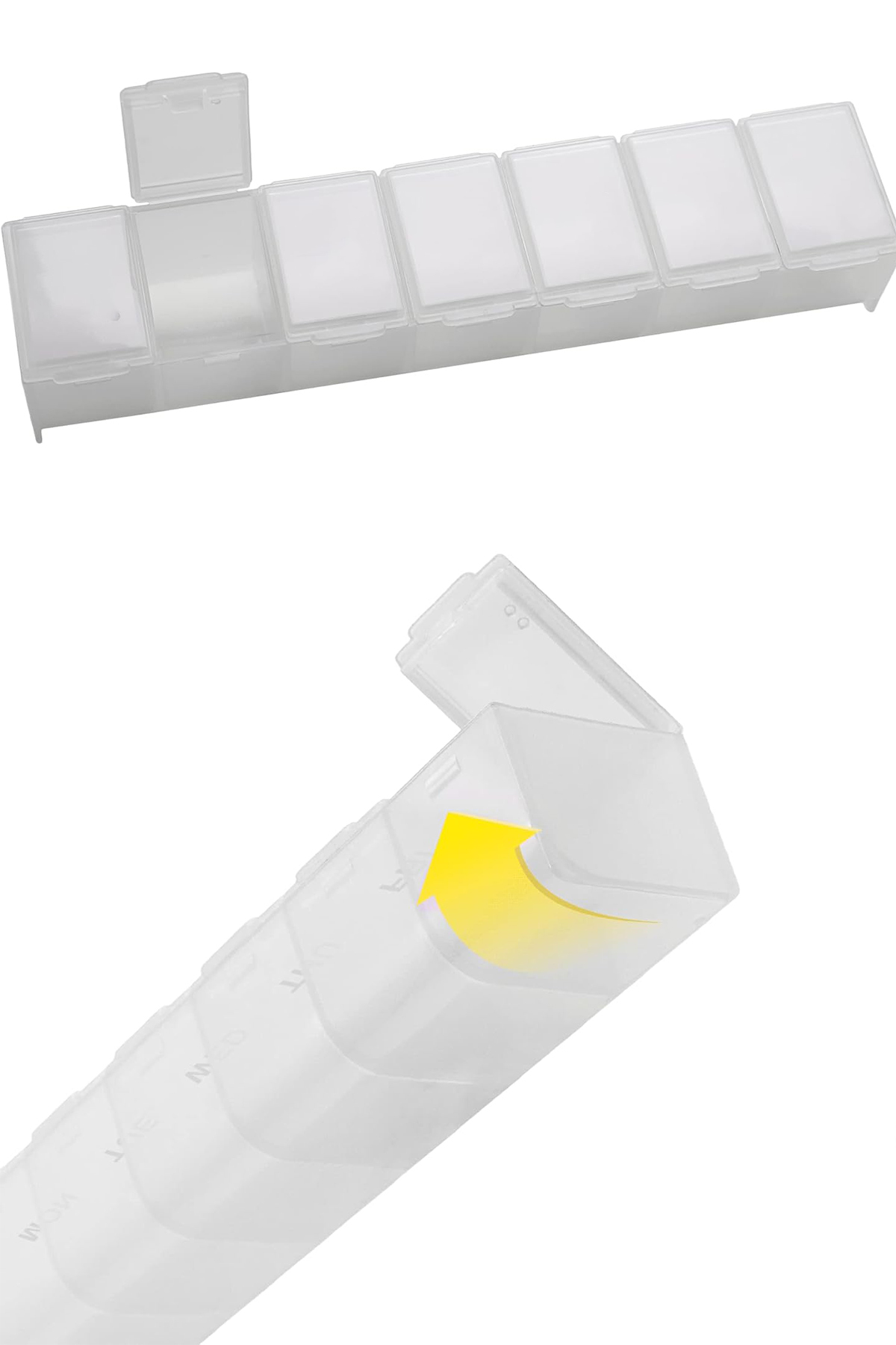 Haftalık İlaç Saklama Kutusu Plastik Şeffaf 7 Bölmeli Günlük İlaç