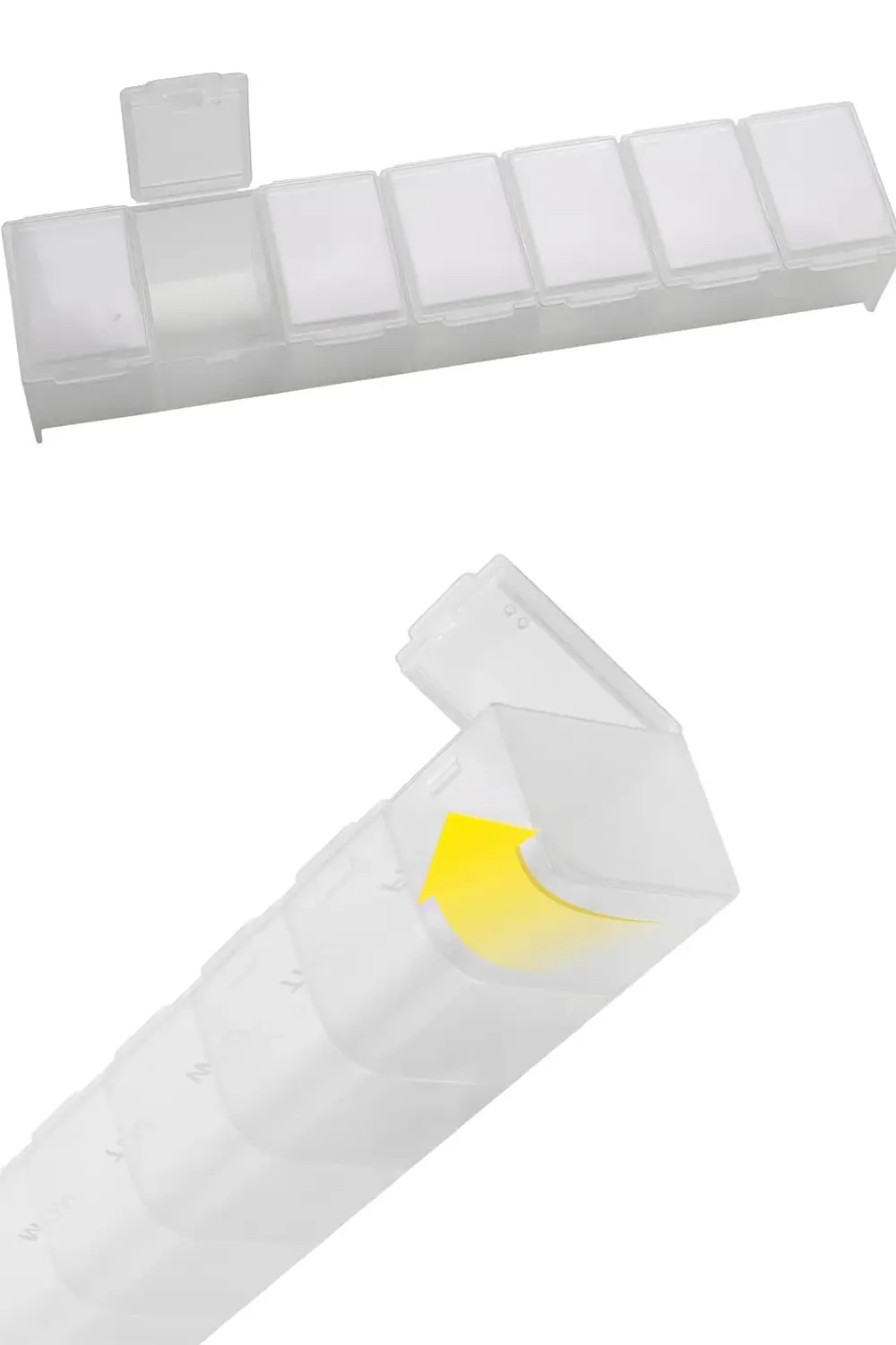 Haftalık İlaç Saklama Kutusu Plastik Şeffaf 7 Bölmeli Günlük İlaç