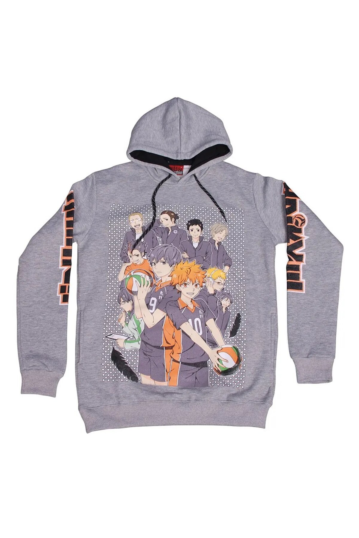 Haikyu No:1 Kapüşonlu Sweatshirt Gri