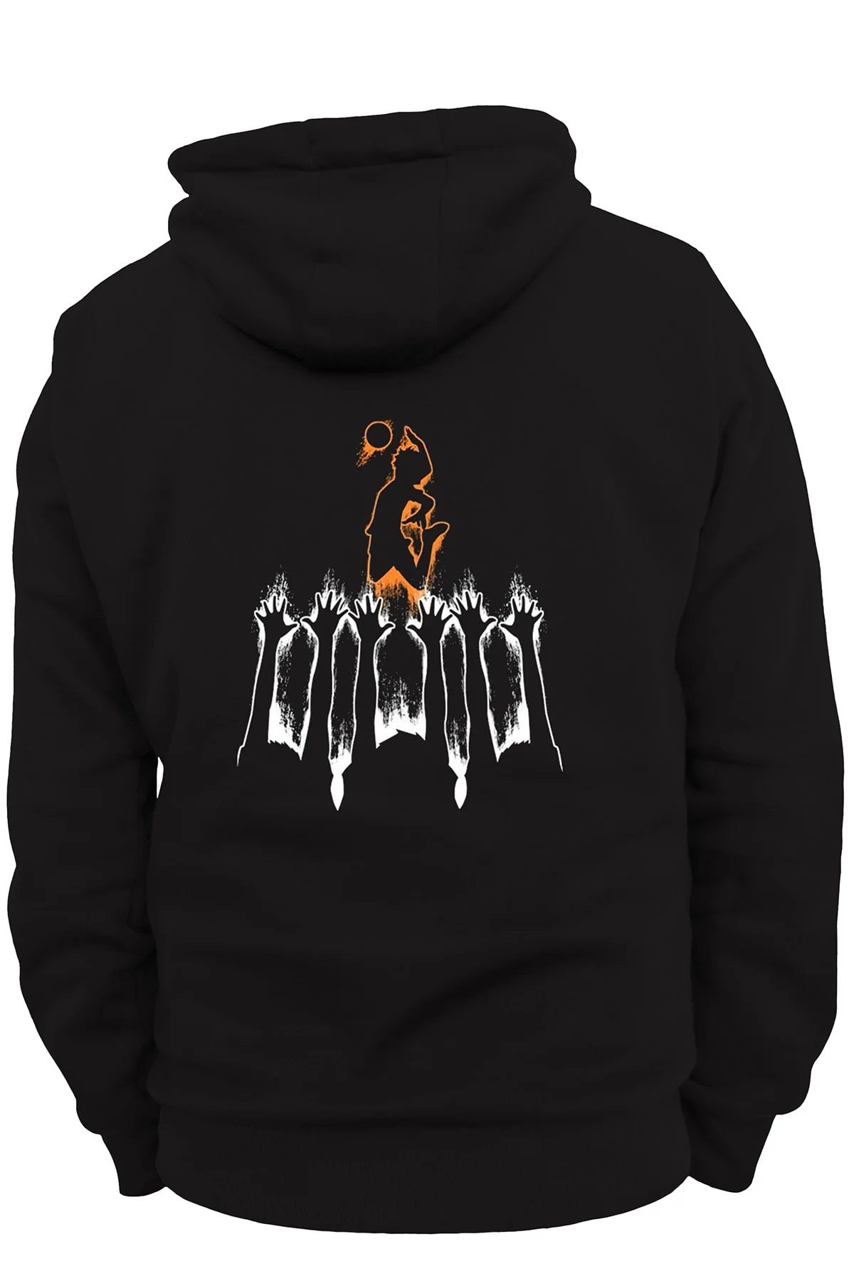 Haikyu Arka Baskılı, %100 Pamuk, 3 Ipl. Şardonlu, Içi Polar, Çok Kalın Hoodie