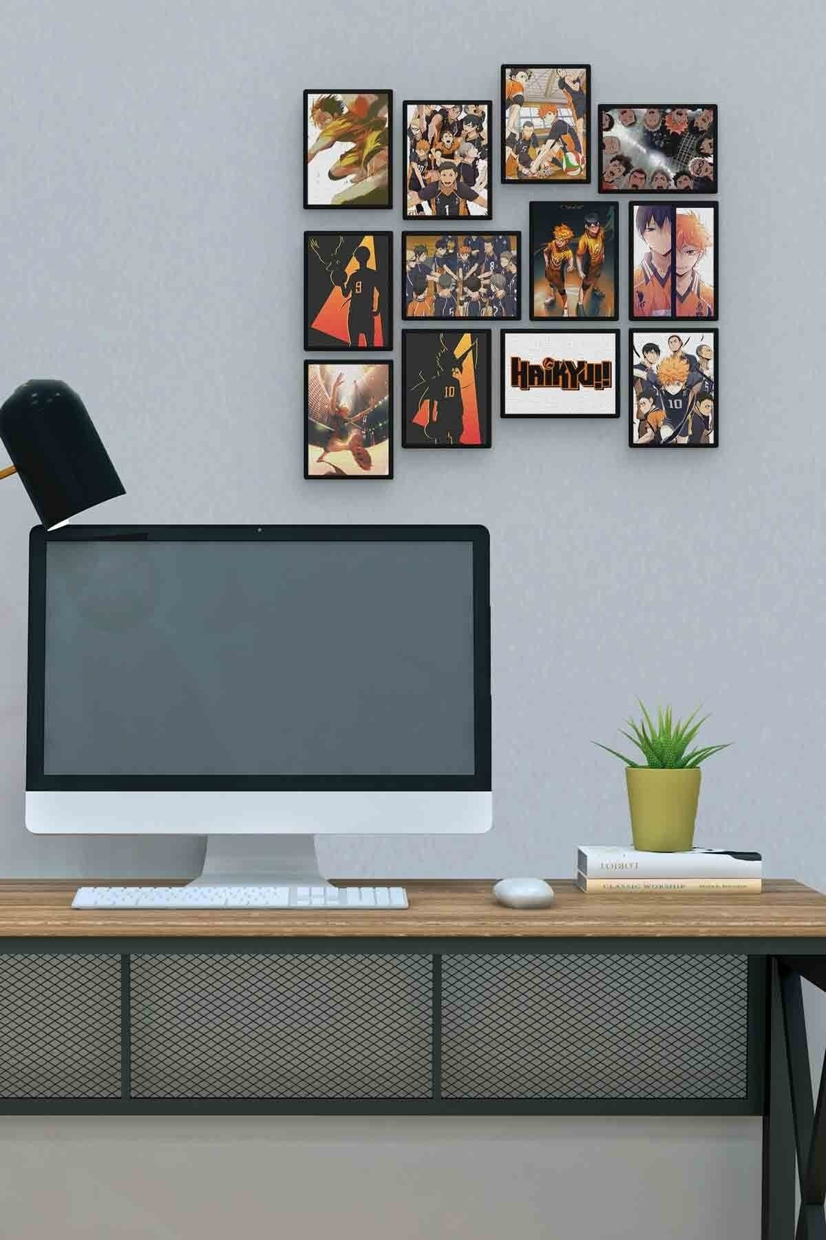 Pi Dekorasyon Haikyuu 12 Parça Mdf (Ahşap) Tablo Ofis Boyu 