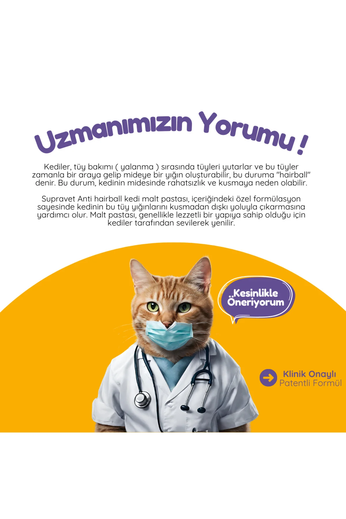 Hairball Malt Paste Kediler Için Tüy Yumağı Önleyen Malt Macun 10