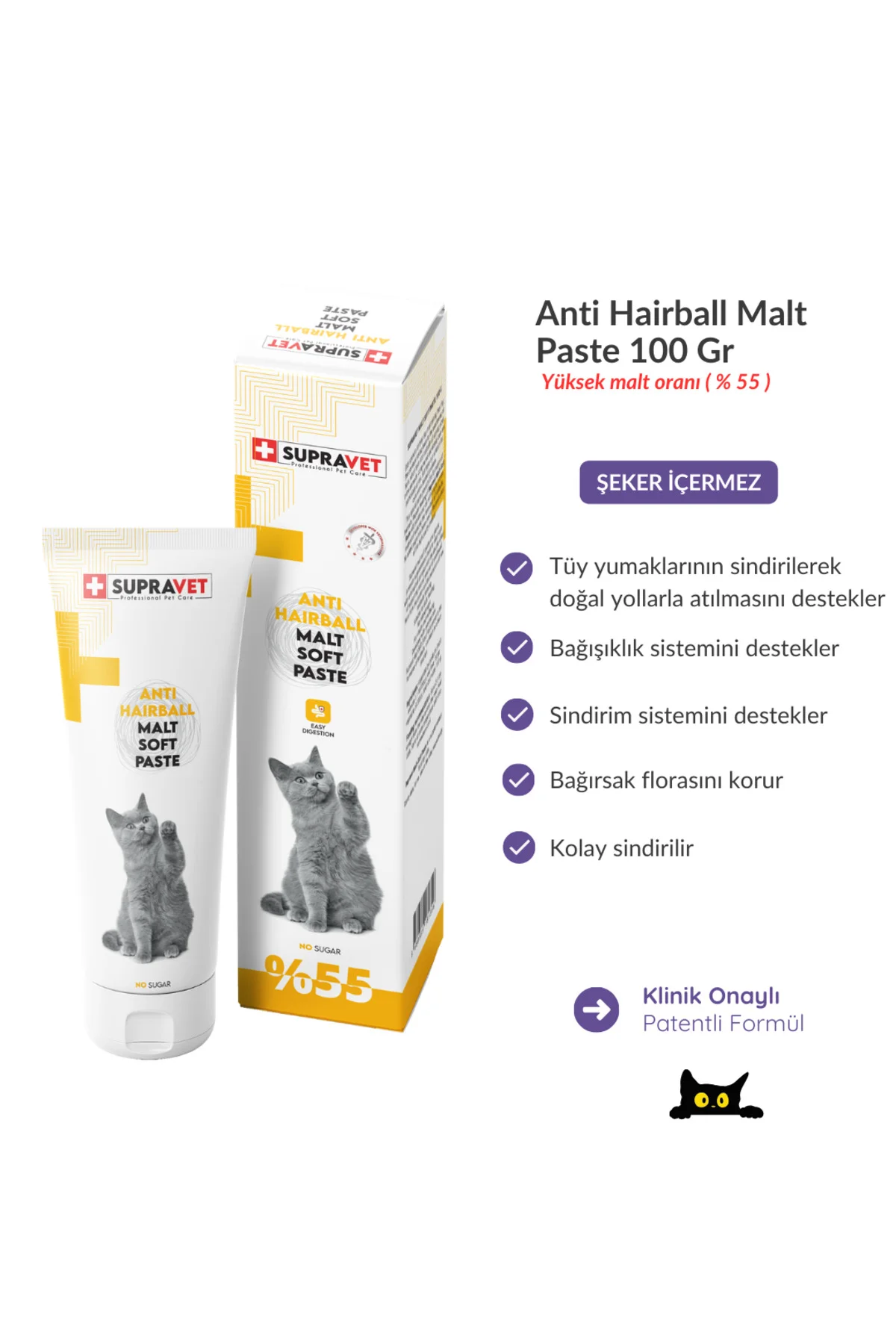 Hairball Malt Paste Kediler Için Tüy Yumağı Önleyen Malt Macun 10