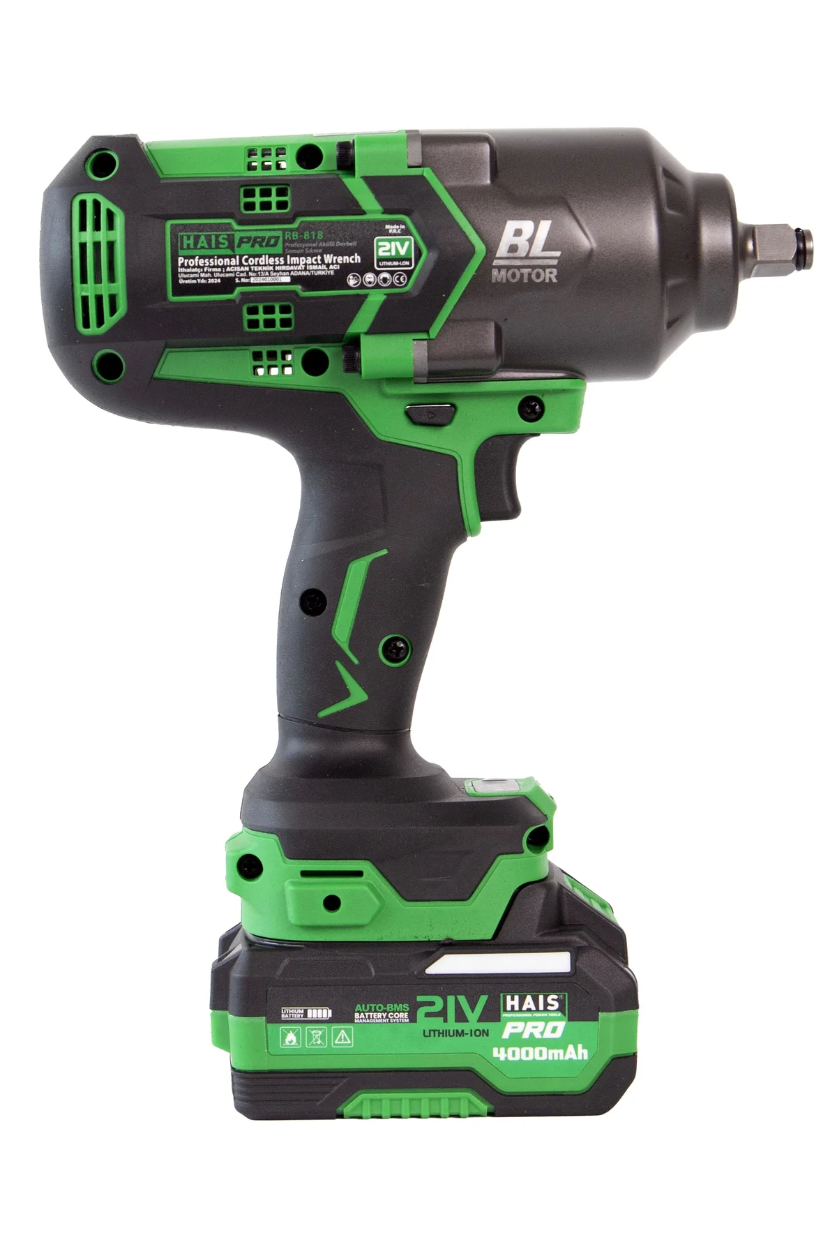 HAISPRO Profesyonel Darbeli Somun Sıkma 1300 Nm 21 V