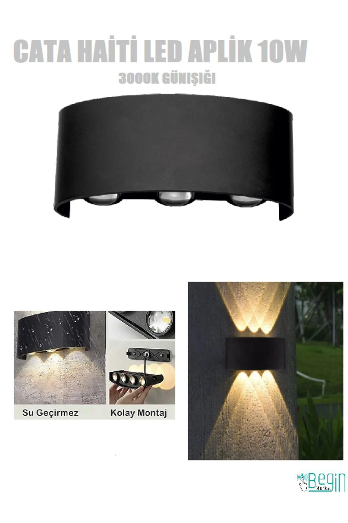 Haiti 10w led aplik ıp65 ct-8011 günışığı 3000k