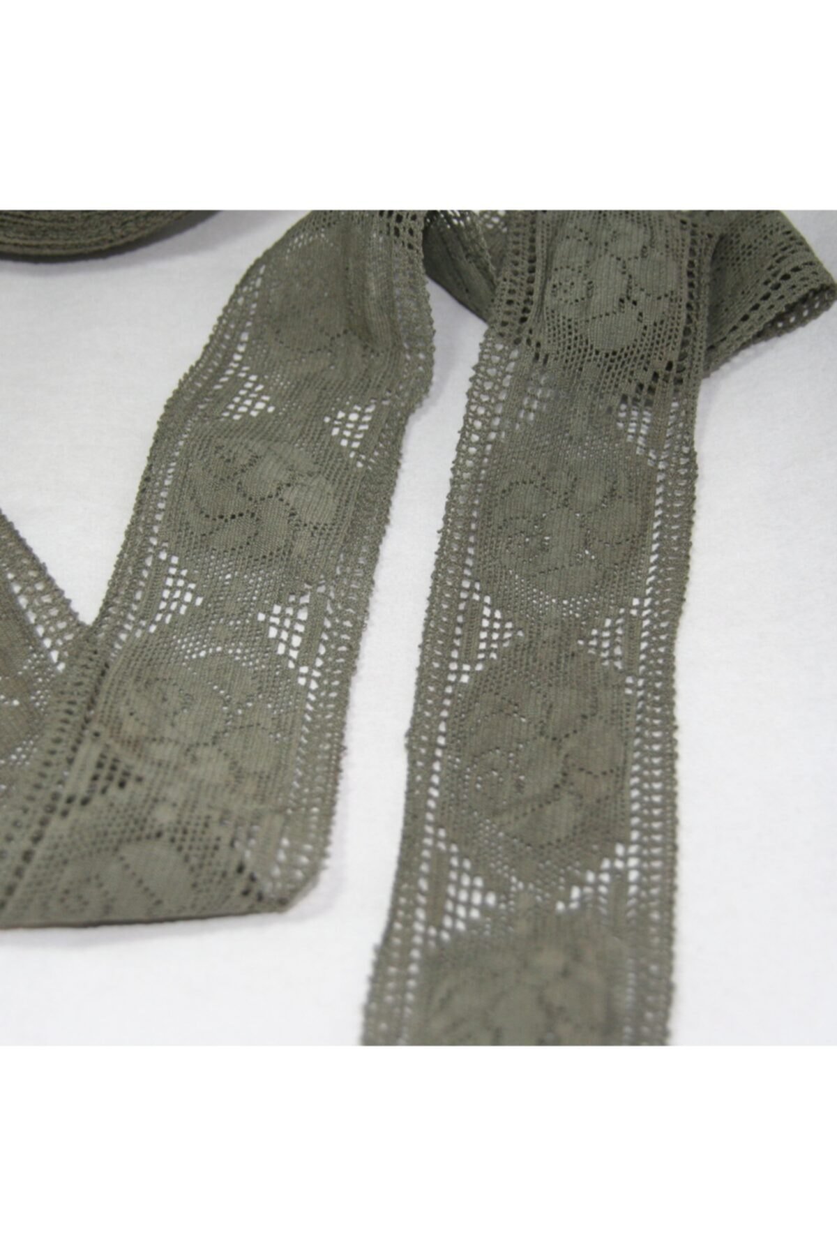 Tuhafiyecimiz Haki Renkli Pamuklu Dantel