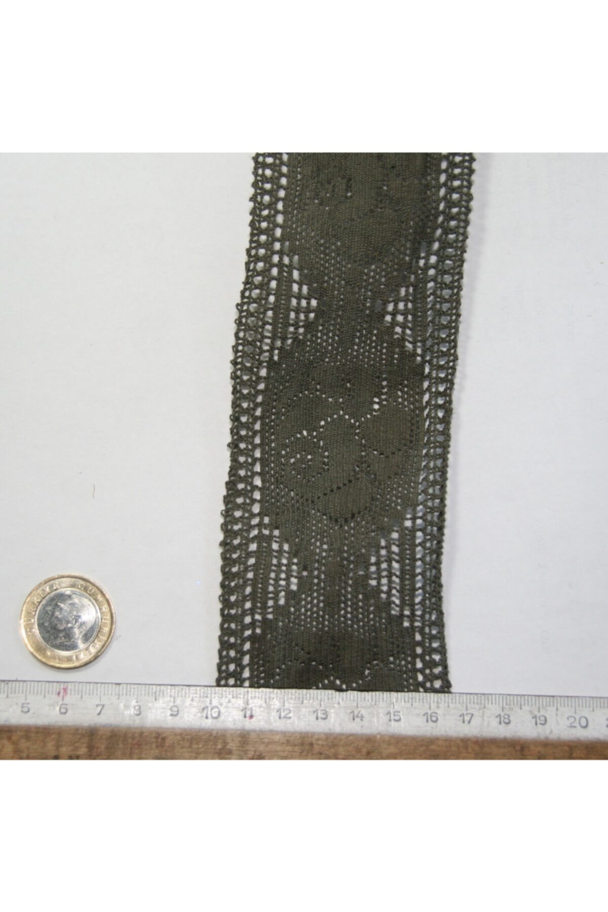 Tuhafiyecimiz Haki Renkli Pamuklu Dantel